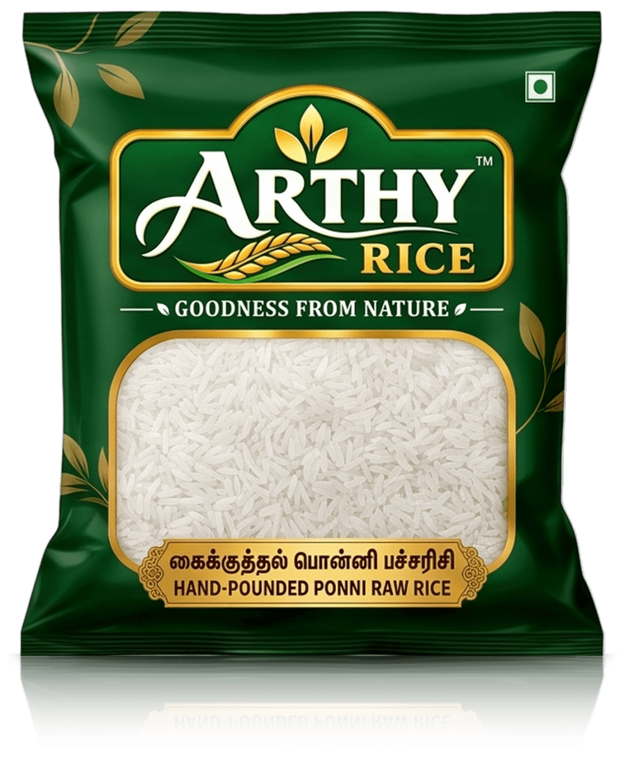 Hand-Pounded Ponni Raw Rice